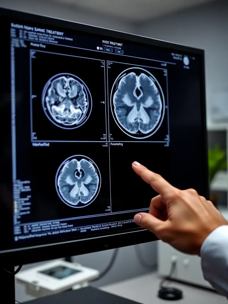 A before-and-after MRI scan showing the reduction in prostate size following treatment at Atlanta Prostate Center.