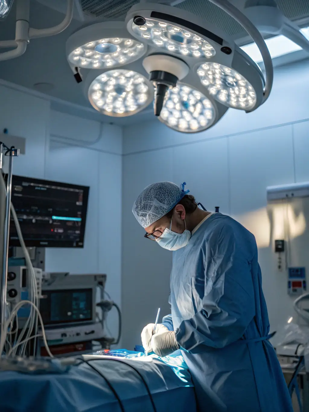 A medical professional performing a pulsed electrical field ablation procedure on a patient, showcasing the advanced technology used at Atlanta Prostate Center.